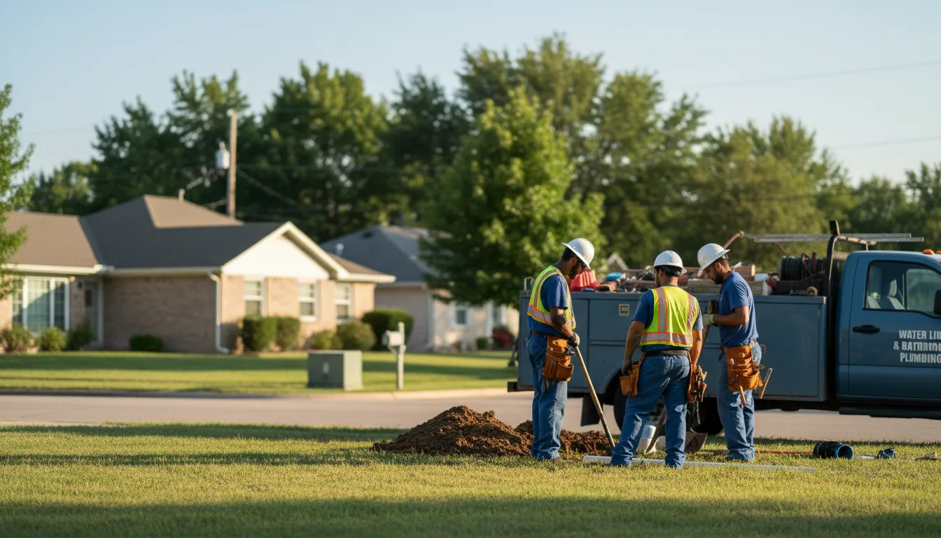 Residential water line and bathroom plumbing service in Winfield, KS
